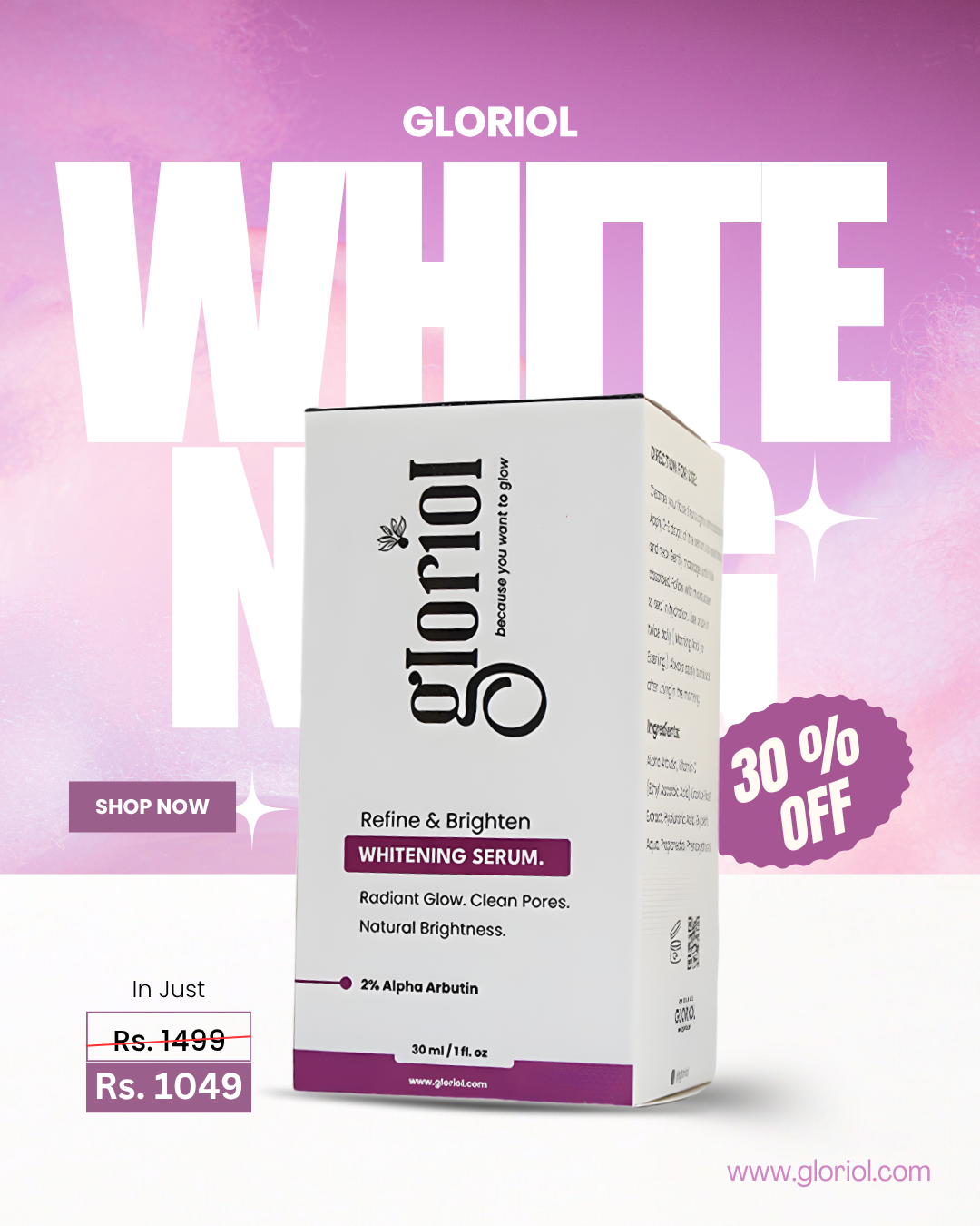 Gloriol Whitening Serum - 30ml