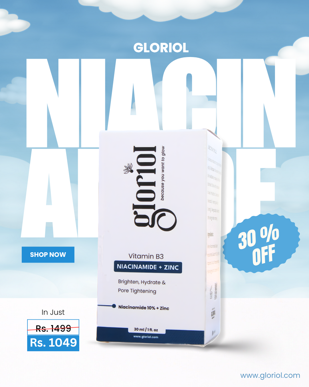 Gloriol B3 Niacinamide + Zinc